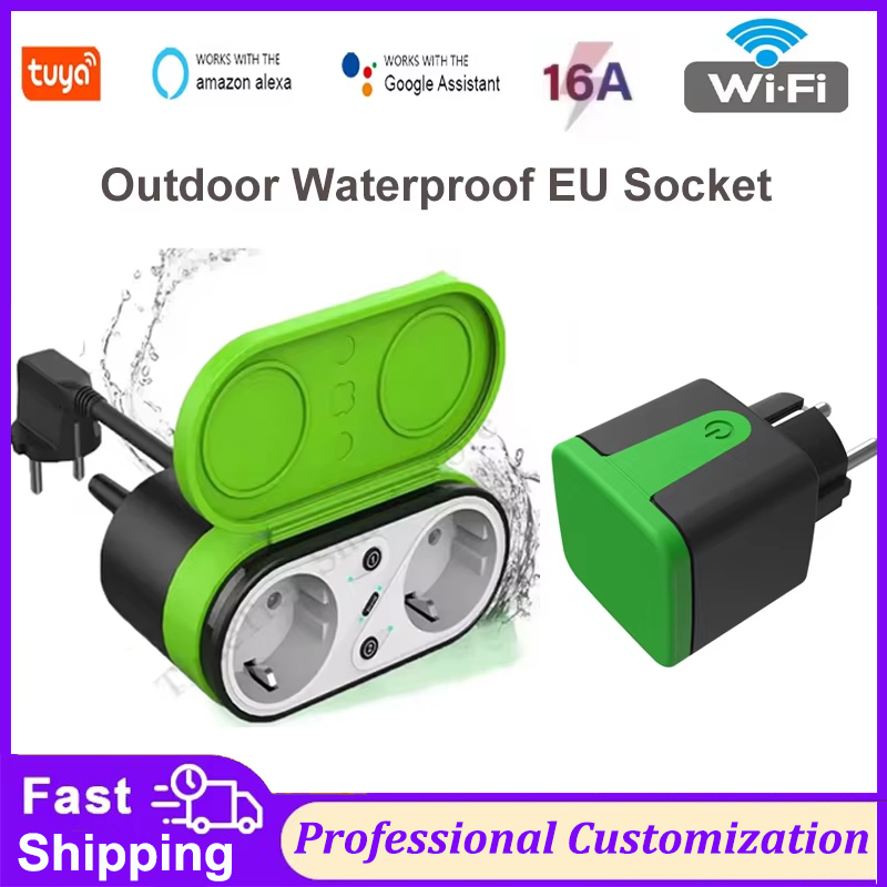 Outdoor Power Outlet Waterproof - Tuya EU 16A Wifi Smart Outdoor