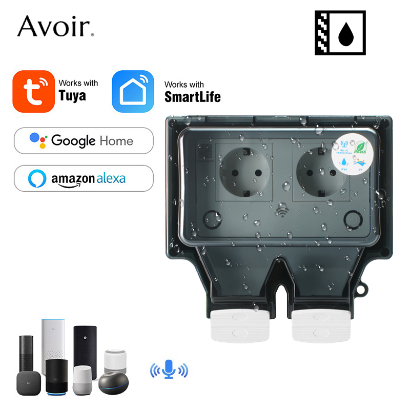 Avoir Tuya Wall Electrical Soc - Outdoor Power Outlet With Remote Control 评论和价格