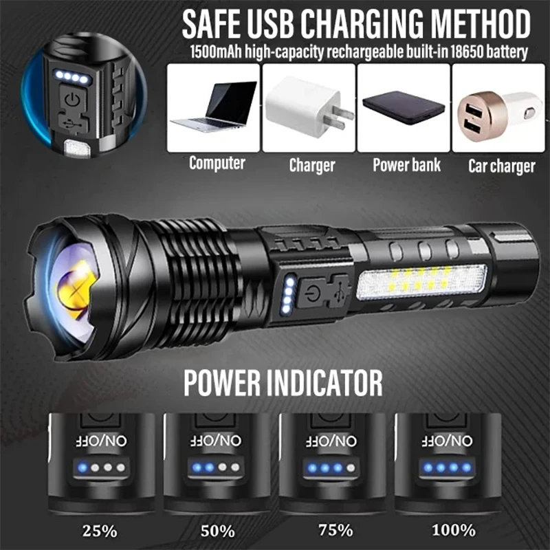 Powerful LED Flashlight Rechar - Outdoor Power For Camping 评论和价格