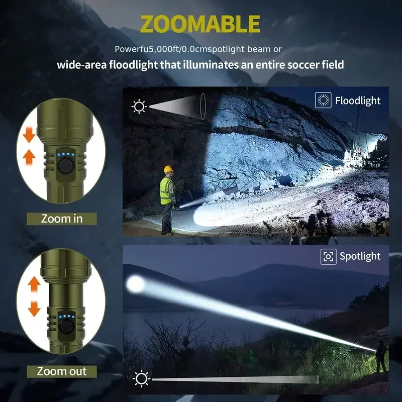 Bright Zoomable Flashlight w/  - Outdoor Power For Camping 评论和价格