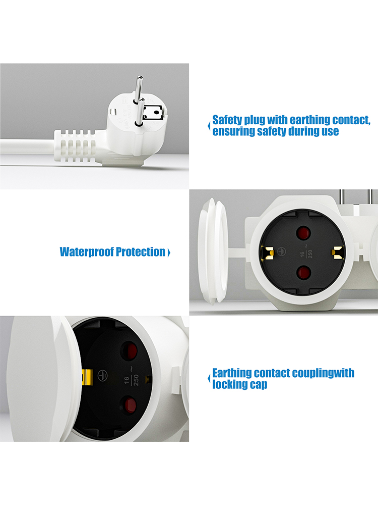 EU Extension Cable with 2 Schu - Outdoor Power Vac 评论和价格