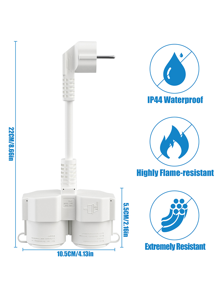 EU Extension Cable with 2 Schu - Outdoor Power Vac 评论和价格