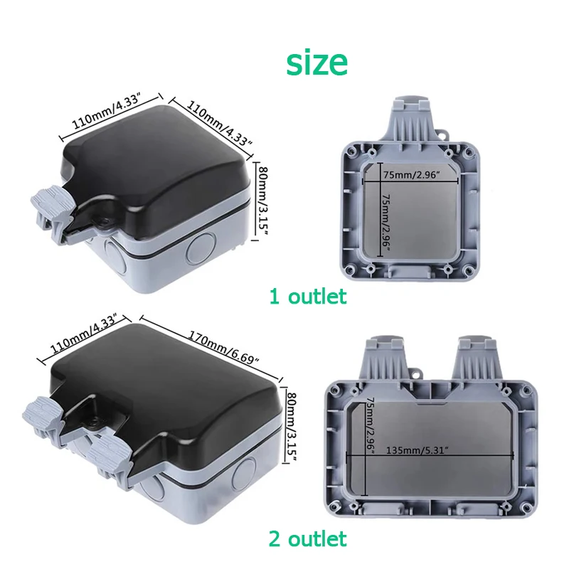 16A EU KR Outdoor Wall Waterpr - Outdoor Power Inlet Box 评论和价格