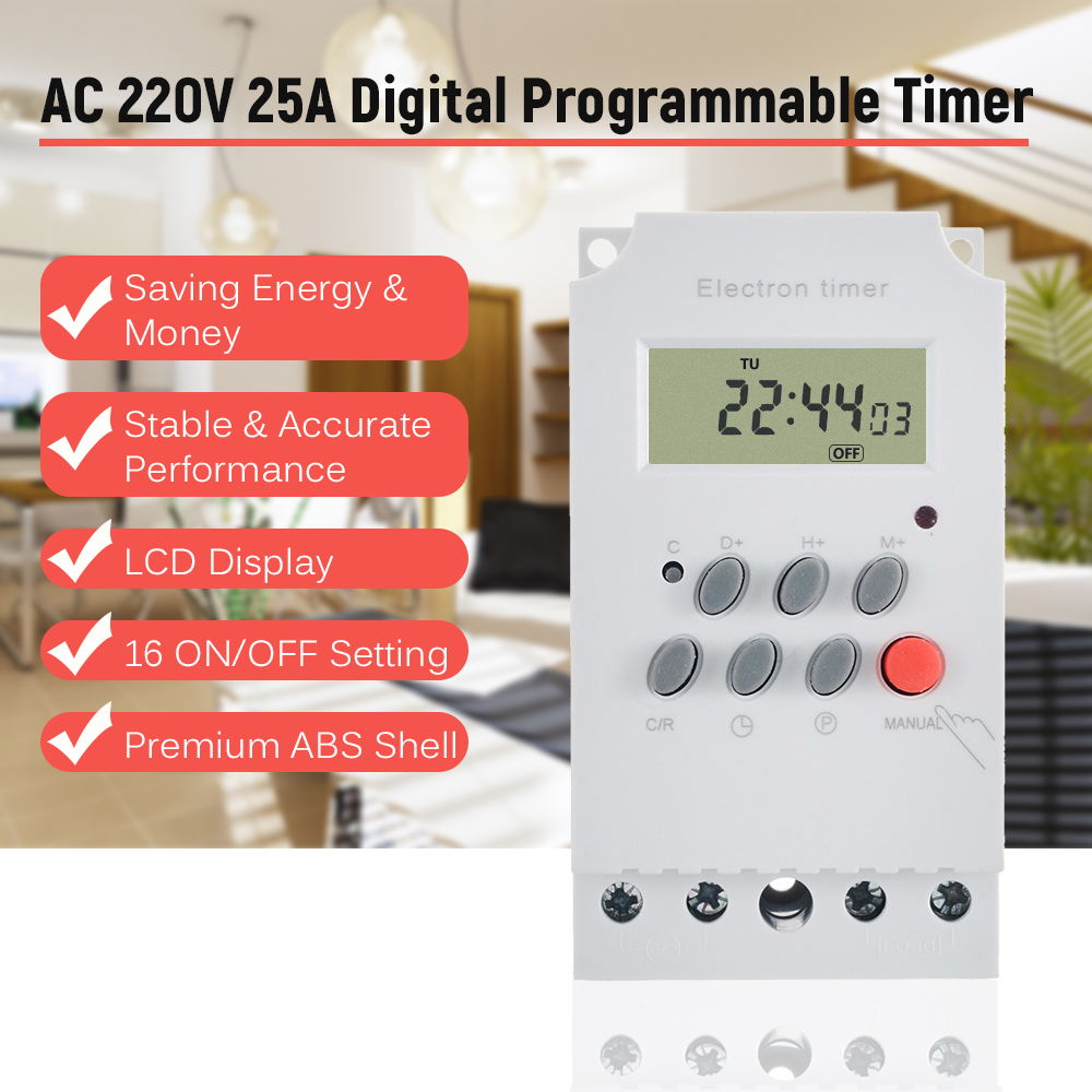 AC 220V 25A Digital Programmab - Outdoor Power Timer 评论和价格