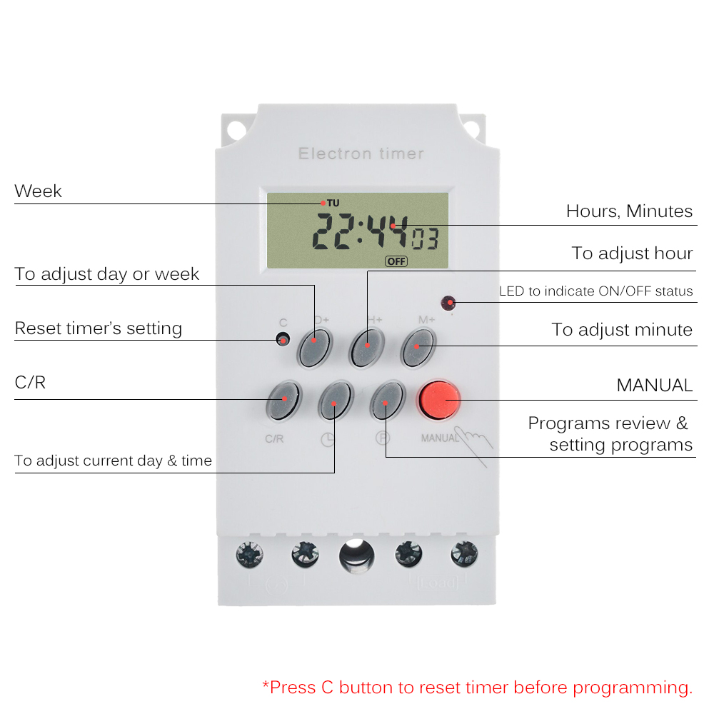 AC 220V 25A Digital Programmab - Outdoor Power Timer 评论和价格
