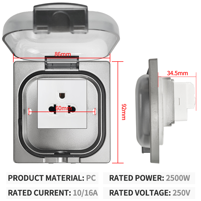 IP65 Waterproof Outdoor Socket - Outdoor Power Outlet Waterproof 评论和价格