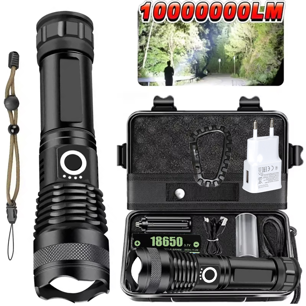 High Power LED Flashlight Rech - Outdoor Power For Camping 评论和价格