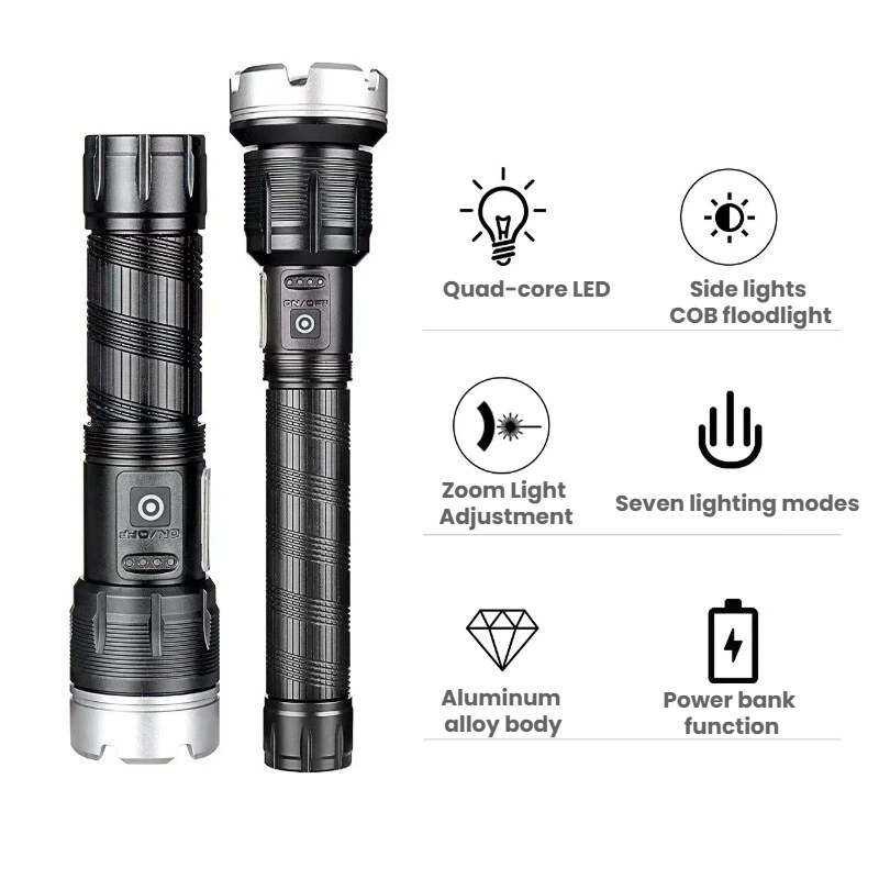 High-power LED Flashlight Tele - Outdoor Power For Camping 评论和价格